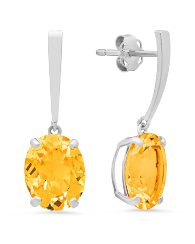Max + Stone Maxcolor 14k 4.10 Ct. Tw. Citrine Drop Earrings