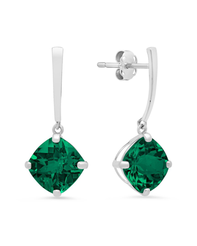 MAX + STONE MAXCOLOR 14K 2.90 CT. TW. LAB-GROWN EMERALD DROP EARRINGS 
