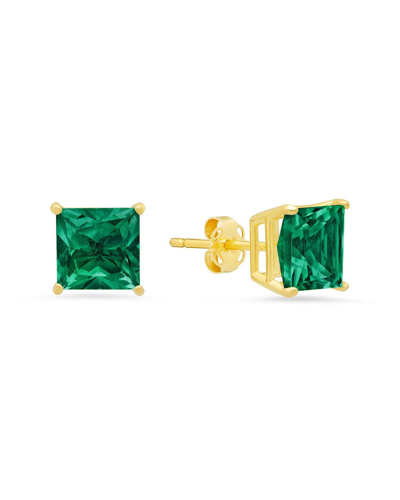 Max + Stone Maxcolor 14k 2.30 Ct. Tw. Created Emerald Studs