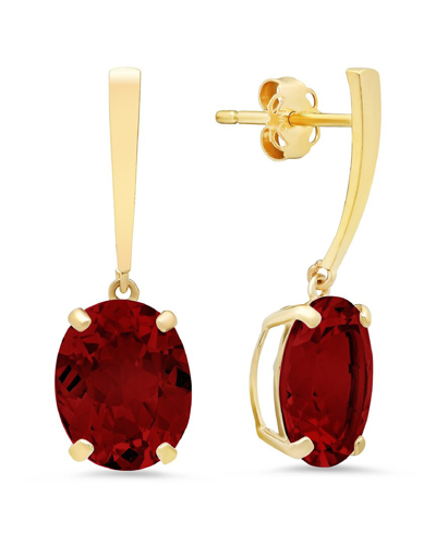 Max + Stone Maxcolor 14k 5.50 Ct. Tw. Garnet Drop Earrings