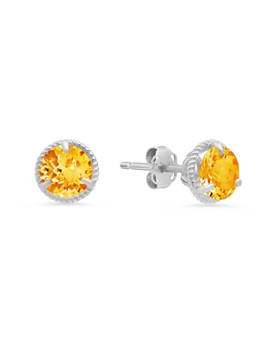 Max + Stone Maxcolor 14k 1.30 Ct. Tw. Citrine Halo Studs