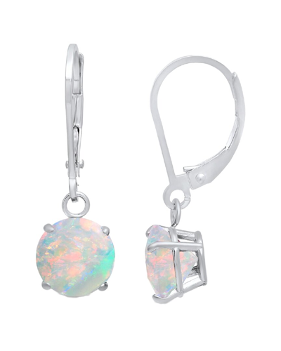 MAX + STONE MAXCOLOR 10K 0.50 CT. TW. LAB-GROWN OPAL DANGLE EARRINGS 