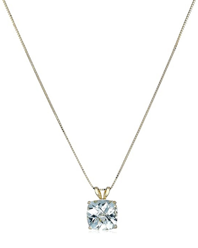 Max + Stone Maxcolor 14k 1.70 Ct. Tw. Aquamarine Pendant Necklace