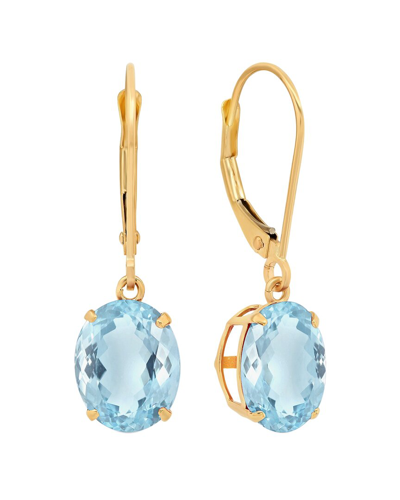 Max + Stone Maxcolor 14k 4.00 Ct. Tw. Aquamarine Dangle Earrings