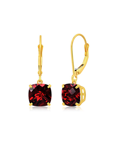 Max + Stone Maxcolor 10k 4.20 Ct. Tw. Garnet Earrings