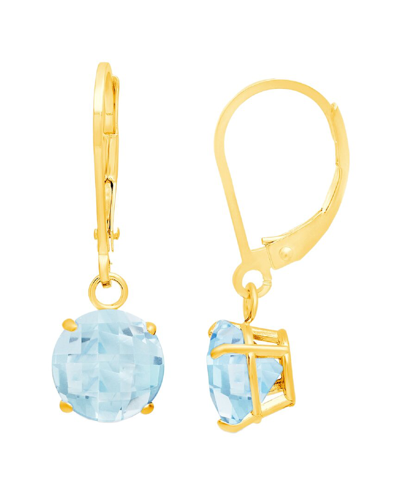 Max + Stone Maxcolor 10k 1.15 Ct. Tw. Aquamarine Dangle Earrings