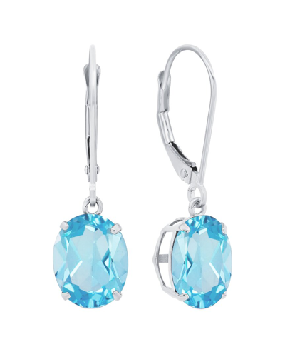 Max + Stone Maxcolor 14k 5.50 Ct. Tw. Blue Topaz Dangle Earrings