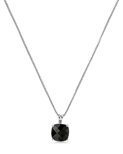 MAX + STONE MAXCOLOR 14K 3.40 CT. TW. ONYX PENDANT NECKLACE 