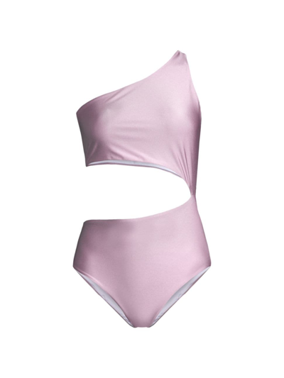 Shop Cala De La Cruz Women's Sonne Rossana Cut-out One-piece Swimsuit In Lavender