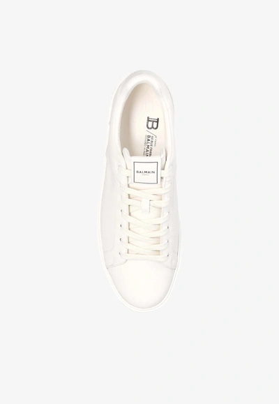 Shop Balmain B-court Low-top Leather Sneakers In White