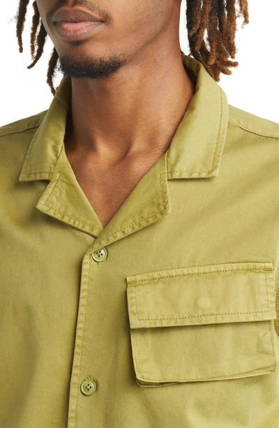 Native Youth Short Sleeve Cotton Button-up Safari Shirt In Green