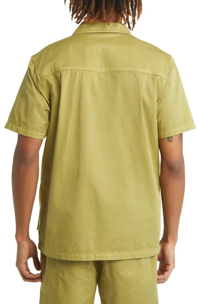Native Youth Short Sleeve Cotton Button-up Safari Shirt In Green