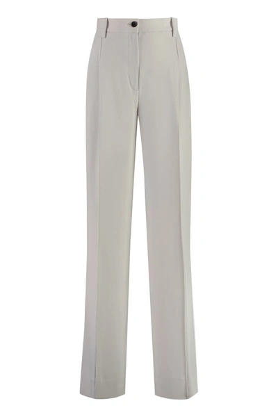 Shop Calvin Klein Twill Wide-leg Trousers In Grey