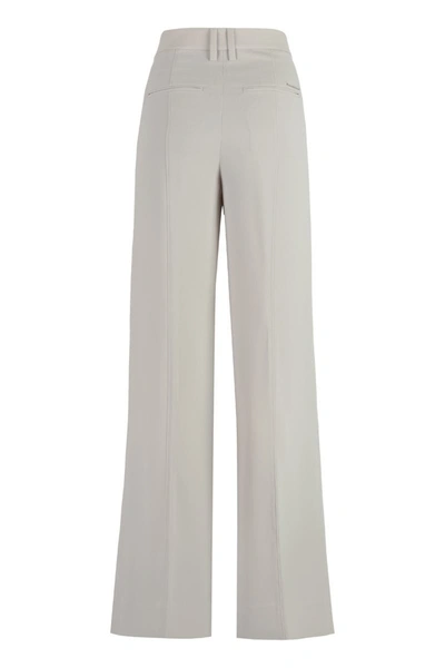 Shop Calvin Klein Twill Wide-leg Trousers In Grey