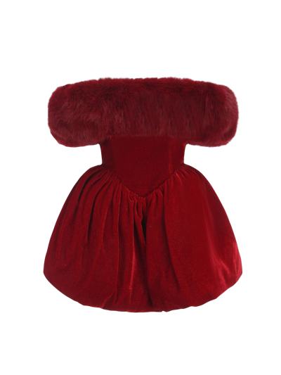Shop Nana Jacqueline Candice Velvet Dress (red)