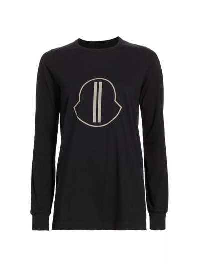 Shop Rick Owens Women's  X Moncler Cotton Long-sleeve T-shirt In Black