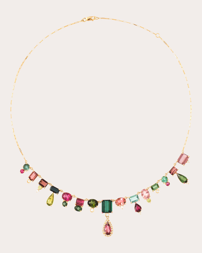 Shop Carolina Neves Women's Multicolor Tourmaline & Diamond Bib Pendant Necklace