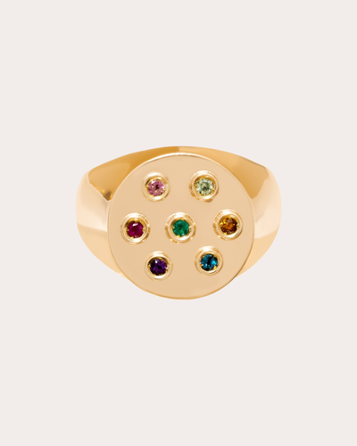 Shop Carolina Neves Women's Gemstone & 18k Gold Signet Pinky Ring