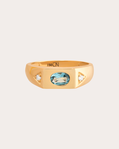Shop Carolina Neves Women's Diamond & Swiss Topaz Squared Band Ring In Gold