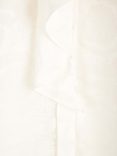 Shop Versace Ivory Silk Lavalier Shirt In White