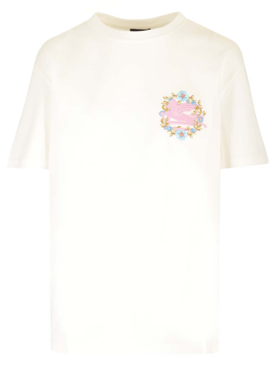 Shop Etro Pegasus T-shirt In White