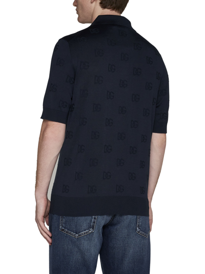 Shop Dolce & Gabbana Polo Shirt In Blu Scurisimo