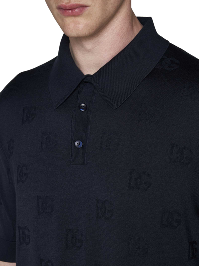 Shop Dolce & Gabbana Polo Shirt In Blu Scurisimo