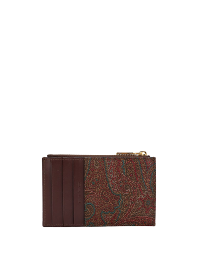 Etro Card Holder In Brown