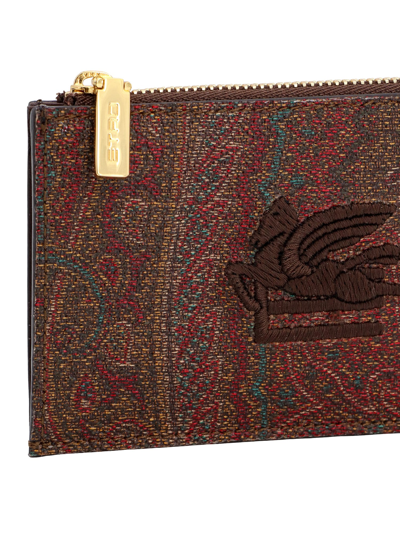 Etro Card Holder In Brown