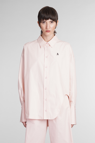 Shop Attico Diana Shirt In Rose-pink Viscose
