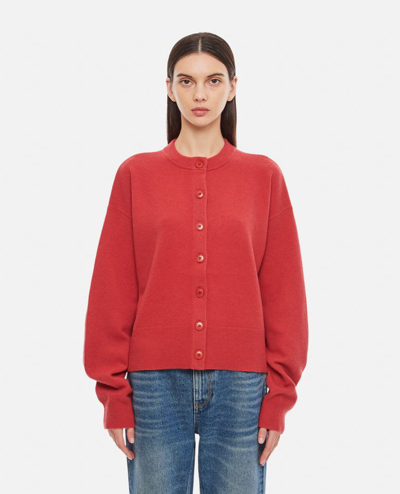 Shop Extreme Cashmere Chou Button-up Cardigan In Red