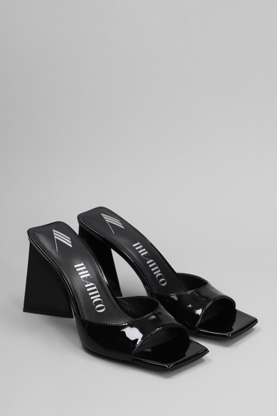 Shop Attico Mini Devon Slipper-mule In Black Patent Leather