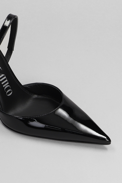 Shop Attico Ester Slipper-mule In Black Patent Leather