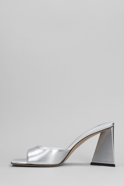 Shop Attico Mini Devon Slipper-mule In Silver Leather