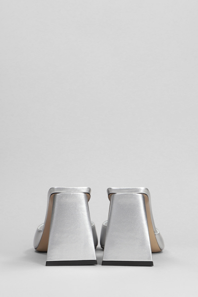 Shop Attico Mini Devon Slipper-mule In Silver Leather