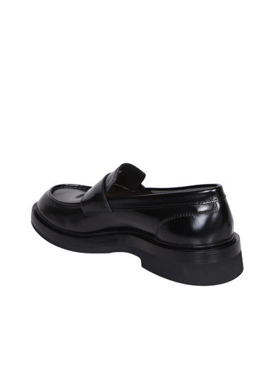 Shop Santoni Track Sole Black Loafer