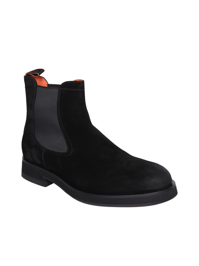 Shop Santoni Elastic Details Black Ankle Boot