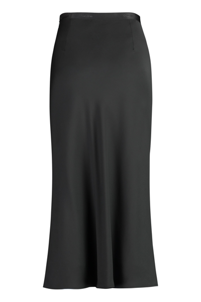Shop Calvin Klein Bias Midi Skirt In Black