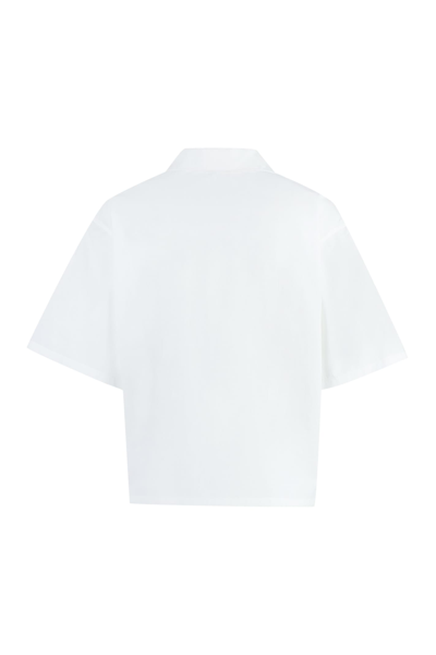 Shop Kenzo Short Sleeve Cotton Shirt In White