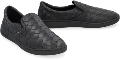 Bottega Veneta Black Calf Leather Sawyer Slip On Sneaker