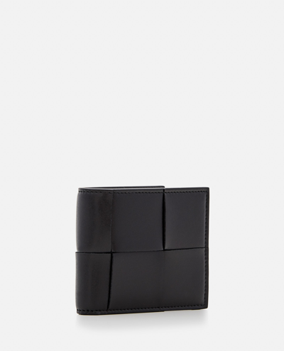 Shop Bottega Veneta Intrecciato Cassette Bi-fold Wallet In Black