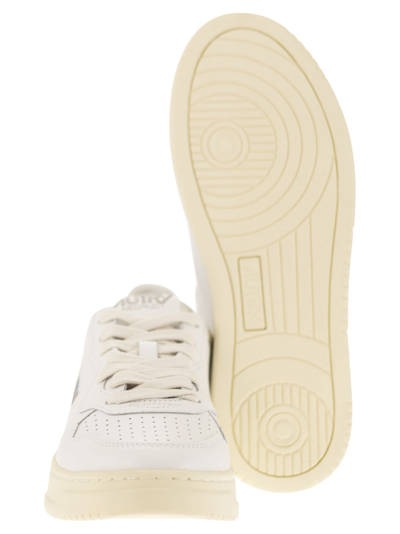 Shop Autry Medalist Low - Leather Sneakers In White/light Blue