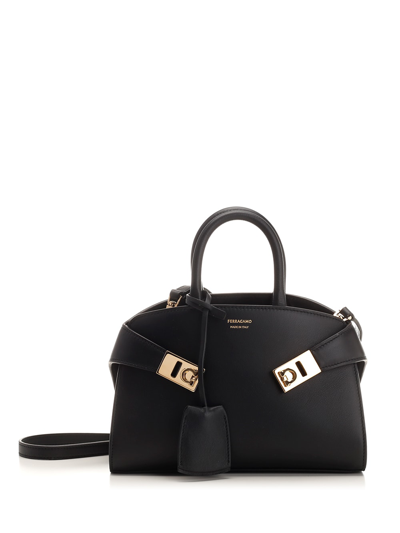 Shop Ferragamo Hug Mini Handbag In Black