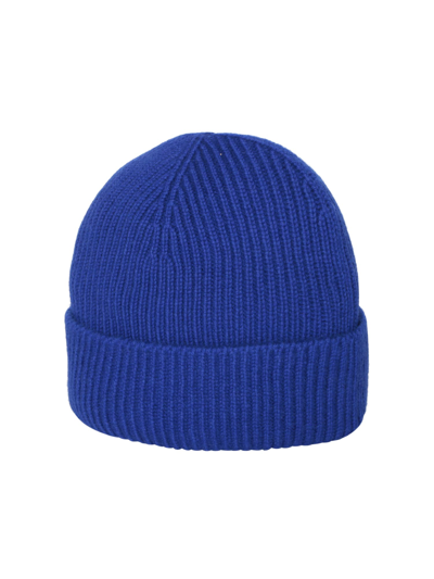 Shop Burberry Ekd Logo Blue Hat