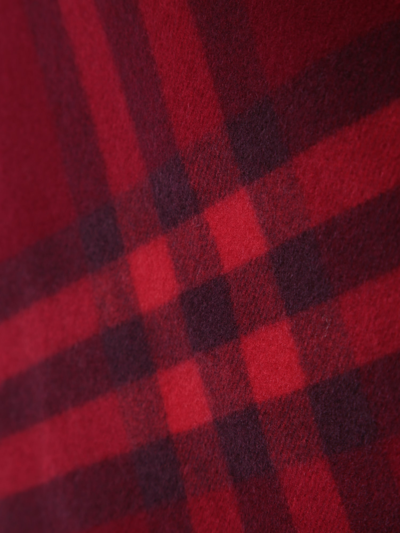 Shop Burberry Check Wide Red Scarf