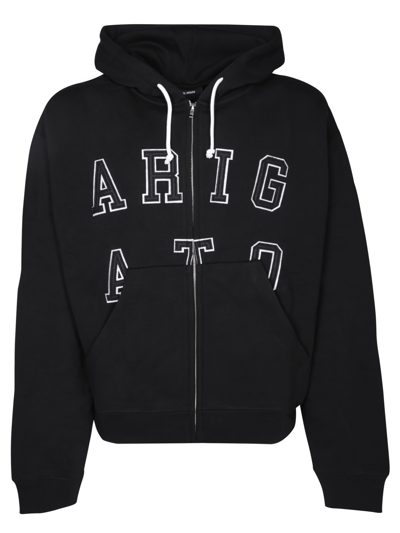 Shop Axel Arigato Logo-lettering Hoodie In Black