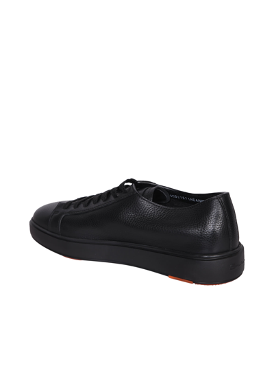 Shop Santoni Cleanic Black Sneakers