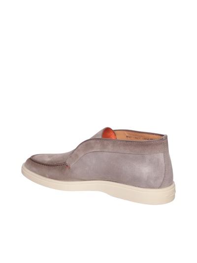 Shop Santoni Suede Beige Ankle Boots In Brown