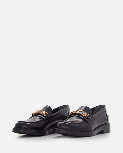 Shop Tod's Patent Leather Loafers In Black