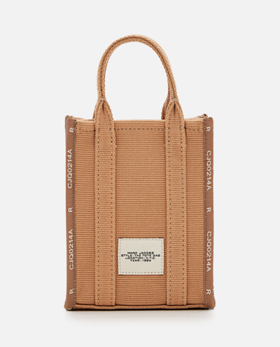 Shop Marc Jacobs The Phone Jacquard Tote Bag In Beige
